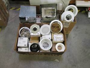 lot 43 image: 3 Boxes Broan Finish Assemblies & L...