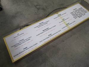 lot 70 image: Large Light Up Menu Sign...