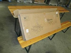 lot 110 image: OutSunny Patio Table Set Wood With ...