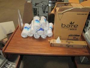 lot 120 image: Office Desk With Large Lot of Dispo...