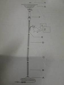 Floor Lamp with Reading Light Antiq...