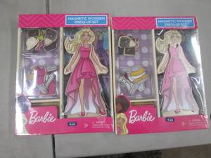 2 Barbie Magnetic Wooden Dress Up S...