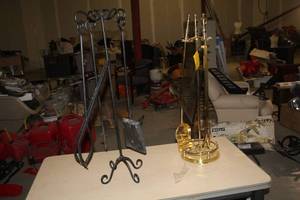 lot 38 image: Lot of (2) Fireplace Poker Sets