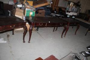 lot 96 image: Lot of (3) Vintage Wood Tables