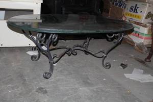 lot 98 image: Italian Verde Marble Top Coffee Table