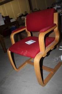 lot 54 image: Padded Wood Office Arm Chair