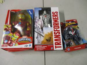 lot 4 image: Spiderman, Ironman, and Transformer...