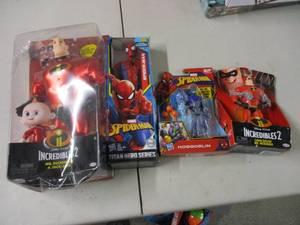 lot 20 image: Spiderman Action Figures and Incred...