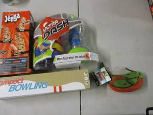lot 79 image: Compact bowling,  Jenga, Ultra Dash...