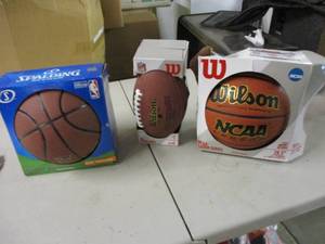 lot 95 image: 2 basketballs and a football...