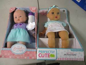lot 108 image: 2 baby doll sets...