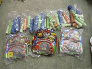 lot 168 image: 3 Paw Patrol Backpacks and a bunch ...