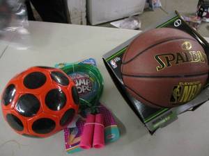 lot 178 image: Spalding Basketball, Soccer Ball an...