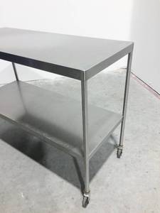 Two Tier Stainless Steel Surgical Instrument Prep Table On Wheels - Excellent Condition&nbsp Love To Have This In My Kitchen Too