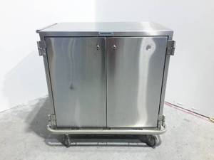 WOW MSRP $3500 Midmark Heavy-gauge Type 304 Stainless Steel Multi-purpose 4 Foot Enclosed Case Cart Cabinet With Bumper Guard, Double Door, Locking Wheels, Push Down To Open Knobs &amp Wire Shelves Great For Restaurants ETC - Excellent Condition