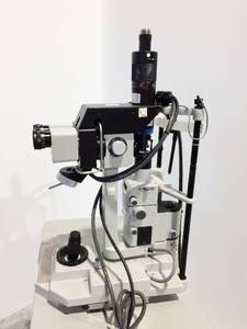 WOW $$$$ COHERENT MEDICAL GROUP LDS 10 A OPHTHALMIC ELECTROSURGICAL SLIT LAMP LASER SYSTEM ON POWER UPDOWN STAND - GOOD WORKING CONDITION