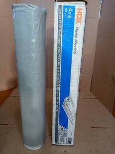 10 ft. x 100 ft. Clear 4 mil Plastic Sheeting - open box not used