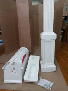 Craftsman Mailbox and Post Kit, White by Postal PRO- open box not used