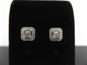 .925 Sterling Silver Diamond Accented Formal Post Earrings