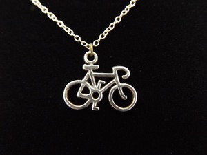 .925 Sterling Silver Cycling Pendant Necklace