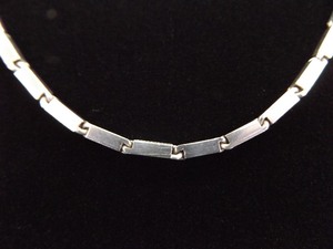 .925 Sterling Silver HEAVY Rectangle Link Necklace