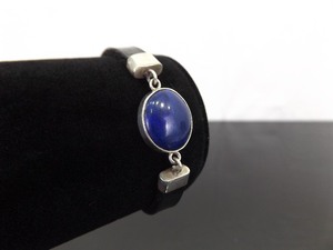 .925 Sterling Silver Lapis Lazuli Cabochon Bracelet
