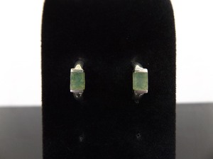 .925 Sterling Silver Jade Post Earrings