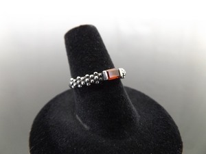 .925 Sterling Silver Emerald Cut Garnet Ring Size 7
