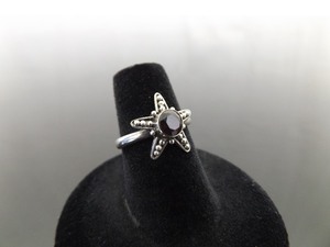 .925 Sterling Silver Round Cut Cut Garnet Starfish Ring Size 5.5