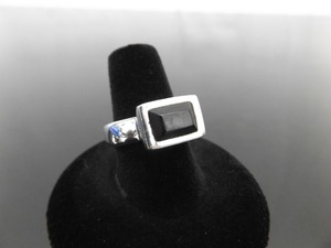 .925 Sterling Silver Black Onyx Ring Size 7