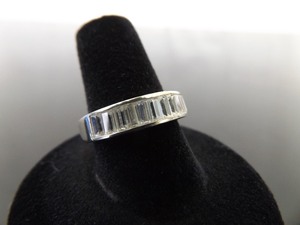 .925 Sterling Silver Crystal Ring Size 8