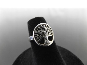 .925 Sterling Silver Tree of Life Ring Size 5