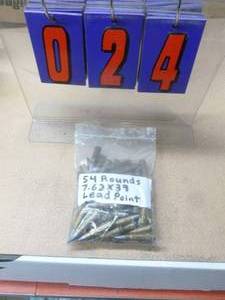 7.62 x 39 ammo. 54 rounds. As shown.