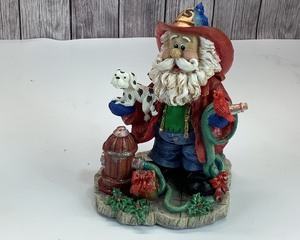 lot 2188 image: Firefighter Santa Figurine, 7 tall