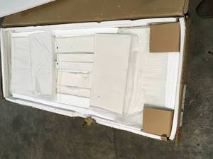 Crossley Lydia 23.5 in. W x 11.63 in. D x 60.13 in. H Linen Cabinet in White not used  see pictures