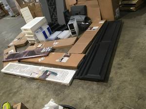 Pallet with assorted Plastic bins, drawers and other misc items see pictures