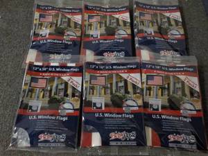 6 - 2 packs US Window Flags...