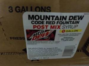 3 -3 Gallon Mountain Dew Code Red F...