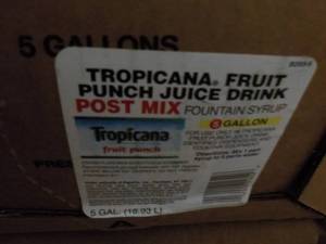 2 -5 gallon Tropicana Fruit Punch J...