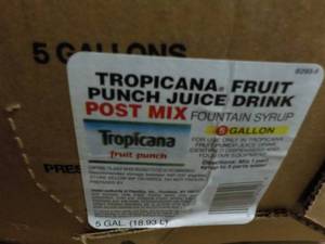 3 - 5 gallon Tropicana Fruit Punch ...