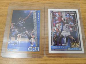 lot 62 image: (2) 1992 Shaquille ONeal Rookie Cards - Topps #362 & Fleer #401