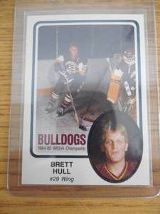 lot 70 image: 1985 UMD Bulldogs Brett Hull Rookie Card #28 - RARE