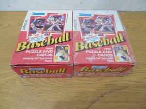 lot 72 image: (2) 1990 Donruss Baseball Wax Boxes Of (36) Sealed Packs Each