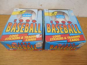 lot 76 image: (2) 1990 Fleer Baseball Wax Boxes Of (36) Sealed Packs Each