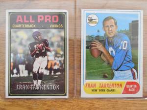 lot 103 image: 1969 & 1974 Topps Fran Tarkenton Cards LK