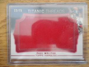 lot 114 image: 2011 Topps Marquee Titanic Threads Paul Molitor Jersey Serial #2275