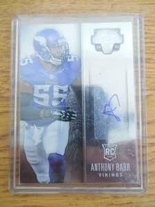 lot 124 image: 2014 Totally Certified Anthony Barr Autograph Rookie Card #130 LK