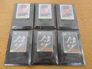 lot 142 image: (6) Chuck Knoblauch Minnesota Twins Card Plaques LK