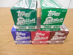 lot 169 image: (5) Topps Traded Baseball Sets 1987 Through 1991 LK