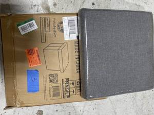 Gray Foldable Storage Ottoman